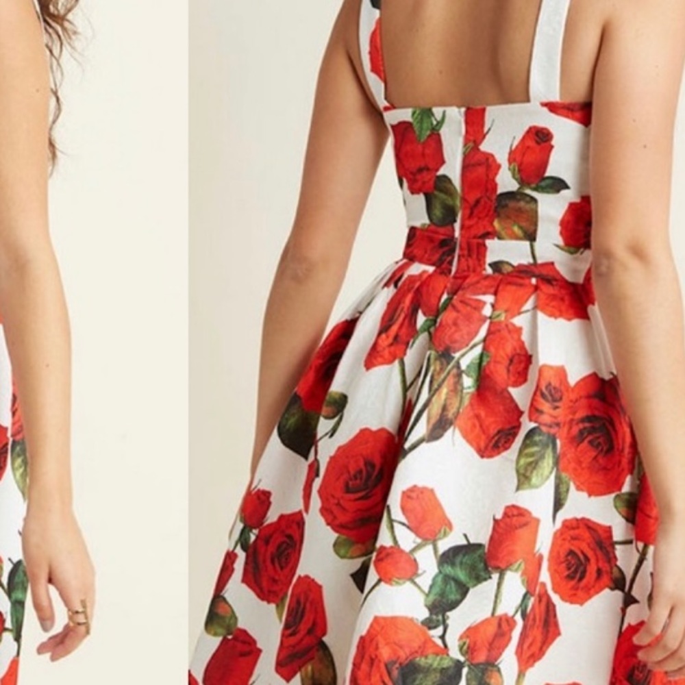 Modcloth Chi Chi London Roses Floral Dress